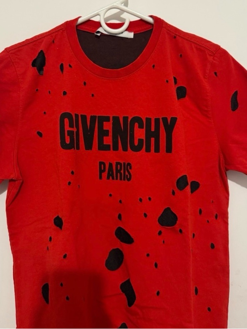 Men’s Givenchy Red Logo Tee Size S